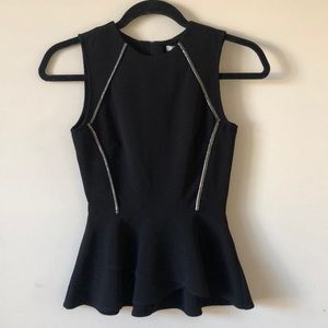 H &M Peplum black Top